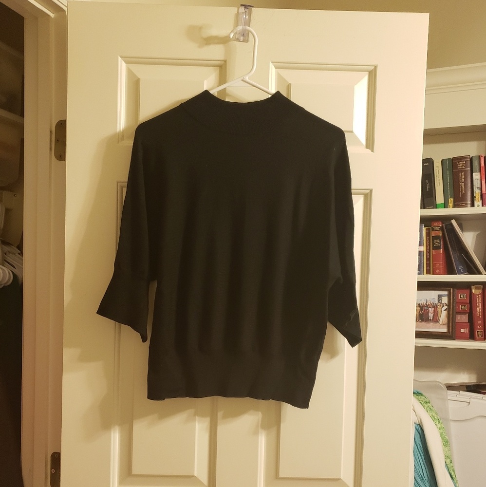 Investments Petites Black Mock Neck Sweater